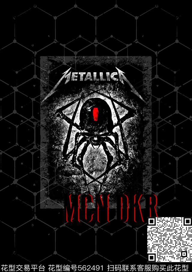 蜘蛛抽象男装图案黑蜘蛛数码印花华亿平台下载（图片编号: 562491） - 瓦栏（Walan）