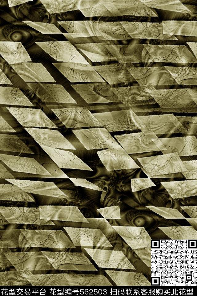 复古几何肌理服装数码印花华亿平台下载（图片编号: 562503） - 瓦栏（Walan）