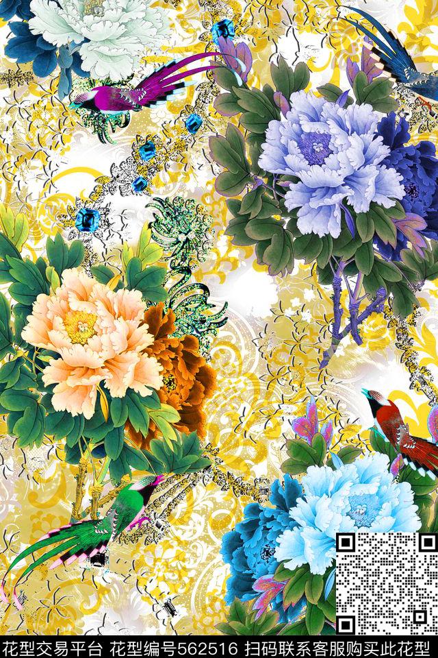民族风花卉数码印花数码印花华亿平台下载（图片编号: 562516） - 瓦栏（Walan）