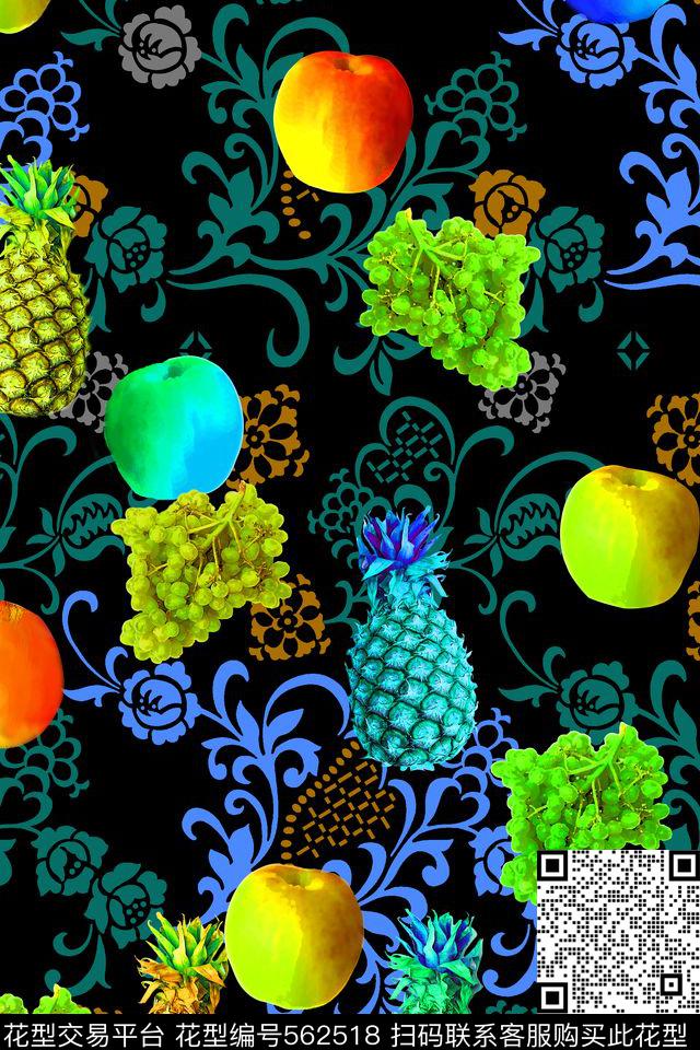 地毯手绘印花卷草纹数码印花华亿平台下载（图片编号: 562518） - 瓦栏（Walan）