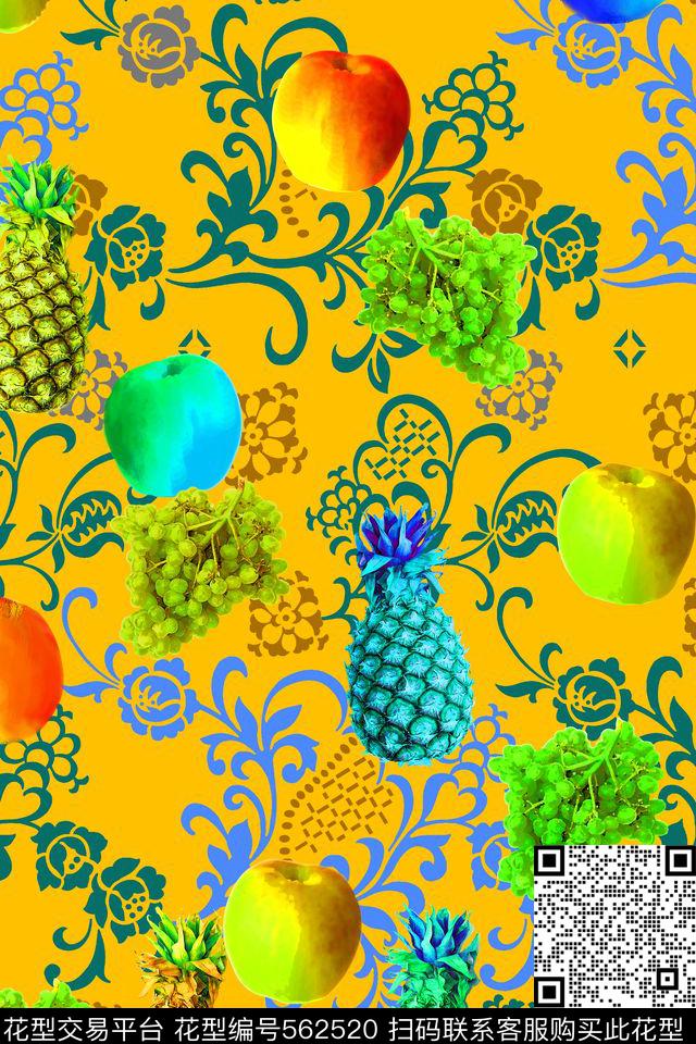 地毯手绘印花卷草纹数码印花华亿平台下载（图片编号: 562520） - 瓦栏（Walan）