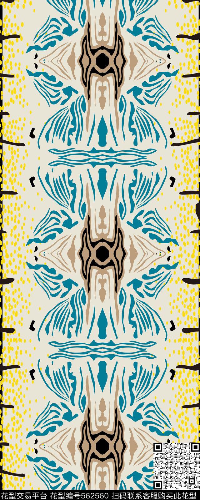 抽象动物纹几何传统印花华亿平台下载（图片编号: 562560） - 瓦栏（Walan）