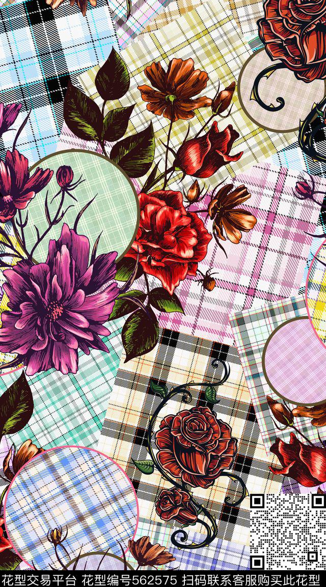 创意服装格纹数码印花华亿平台下载（图片编号: 562575） - 瓦栏（Walan）