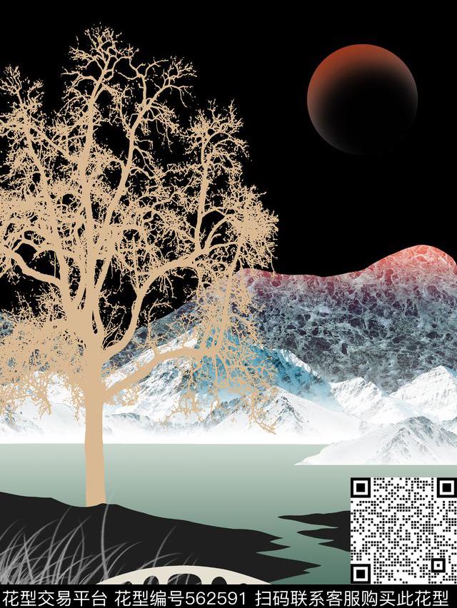 定位抽象夜景数码印花华亿平台下载（图片编号: 562591） - 瓦栏（Walan）