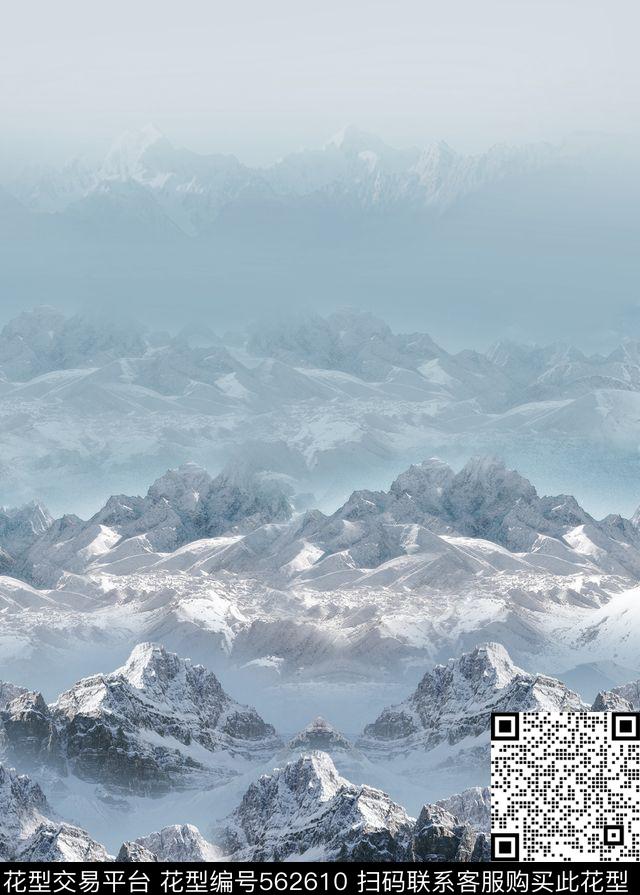 风景雪山山脉数码印花照片数码印花华亿平台下载（图片编号: 562610） - 瓦栏（Walan）