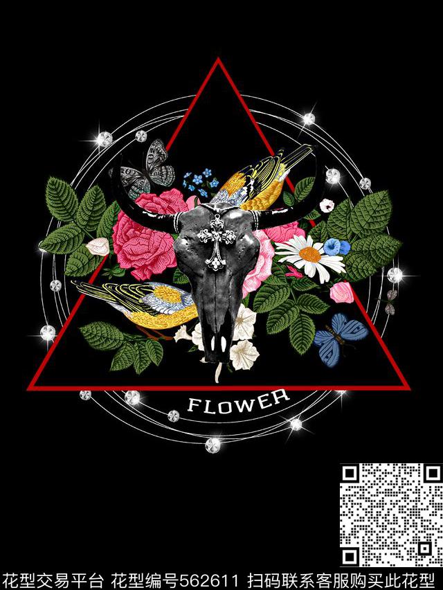 复古男装图案男装花卉羊角数码印花华亿平台下载（图片编号: 562611） - 瓦栏（Walan）