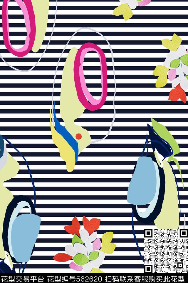 抽象色块花卉几何传统印花华亿平台下载（图片编号: 562620） - 瓦栏（Walan）