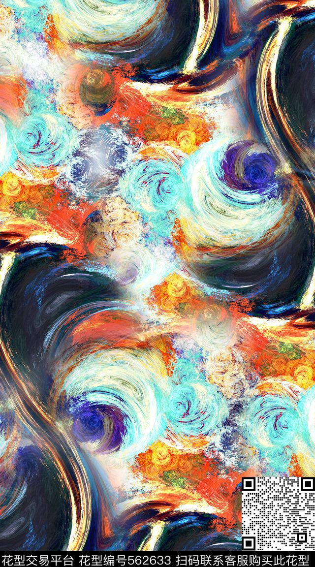 抽象创意服装数码印花华亿平台下载（图片编号: 562633） - 瓦栏（Walan）