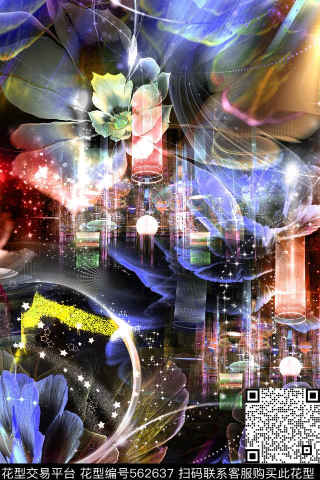 光影光感现代流行时尚数码印花服装数码印花华亿平台下载（图片编号: 562637） - 瓦栏（Walan）