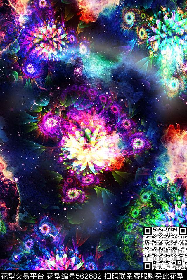 星空科技花卉数码印花华亿平台下载（图片编号: 562682） - 瓦栏（Walan）