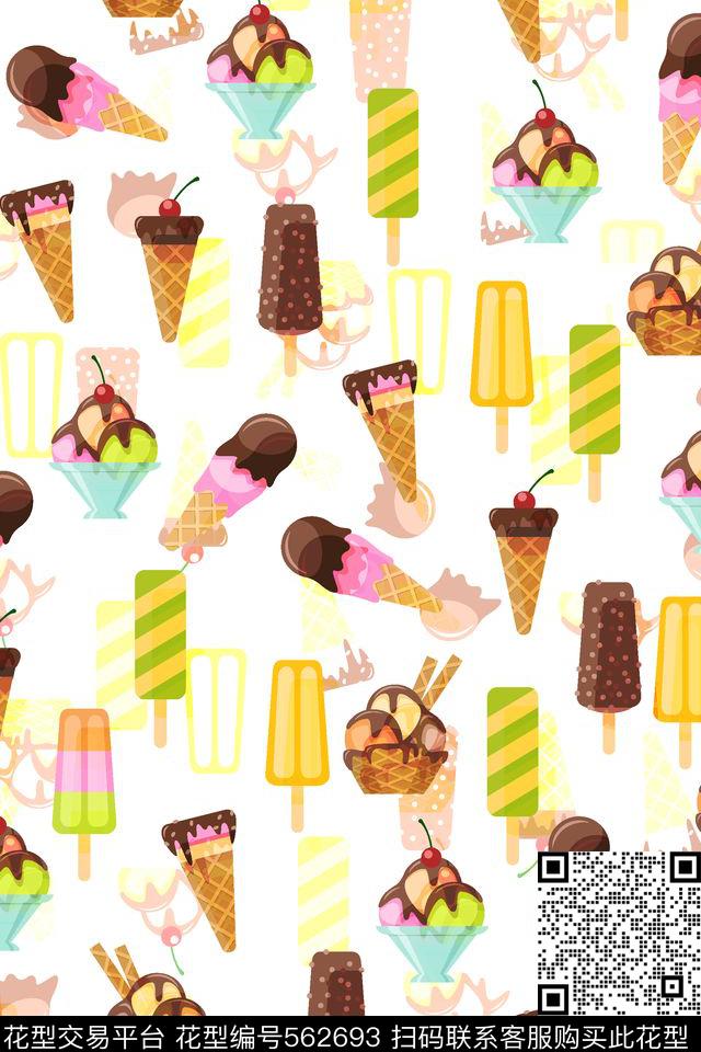 卡通雪糕夏季传统印花华亿平台下载（图片编号: 562693） - 瓦栏（Walan）