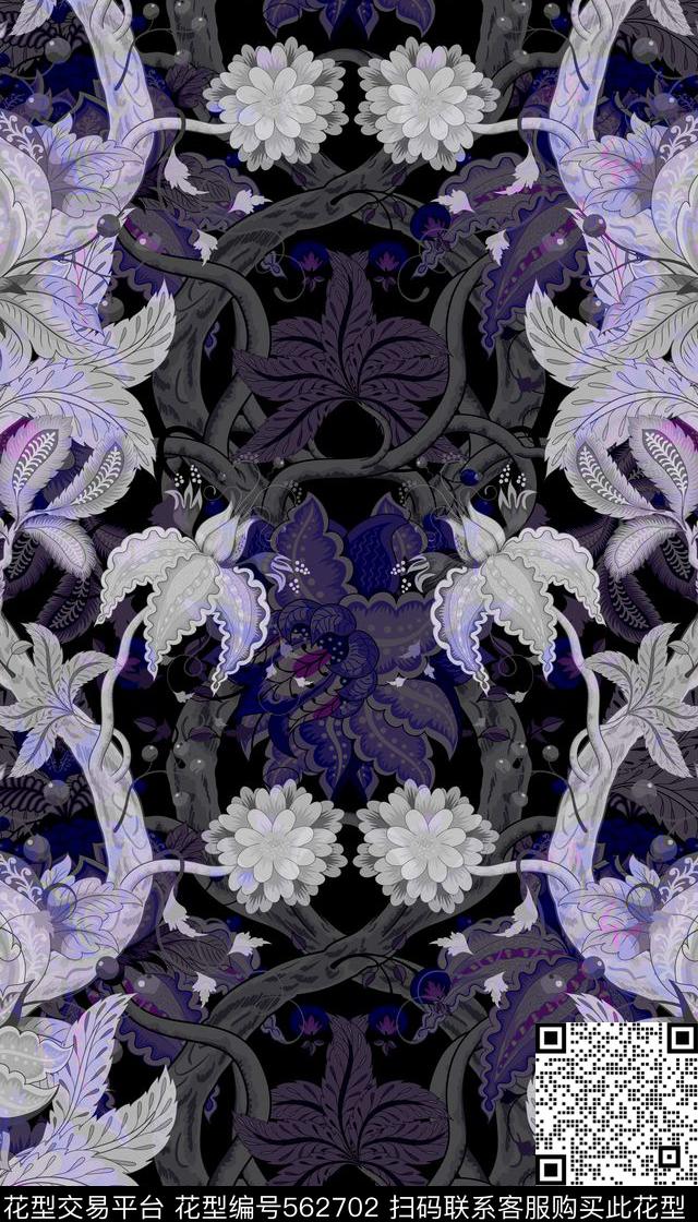 花朵潮流时尚定位数码印花华亿平台下载（图片编号: 562702） - 瓦栏（Walan）