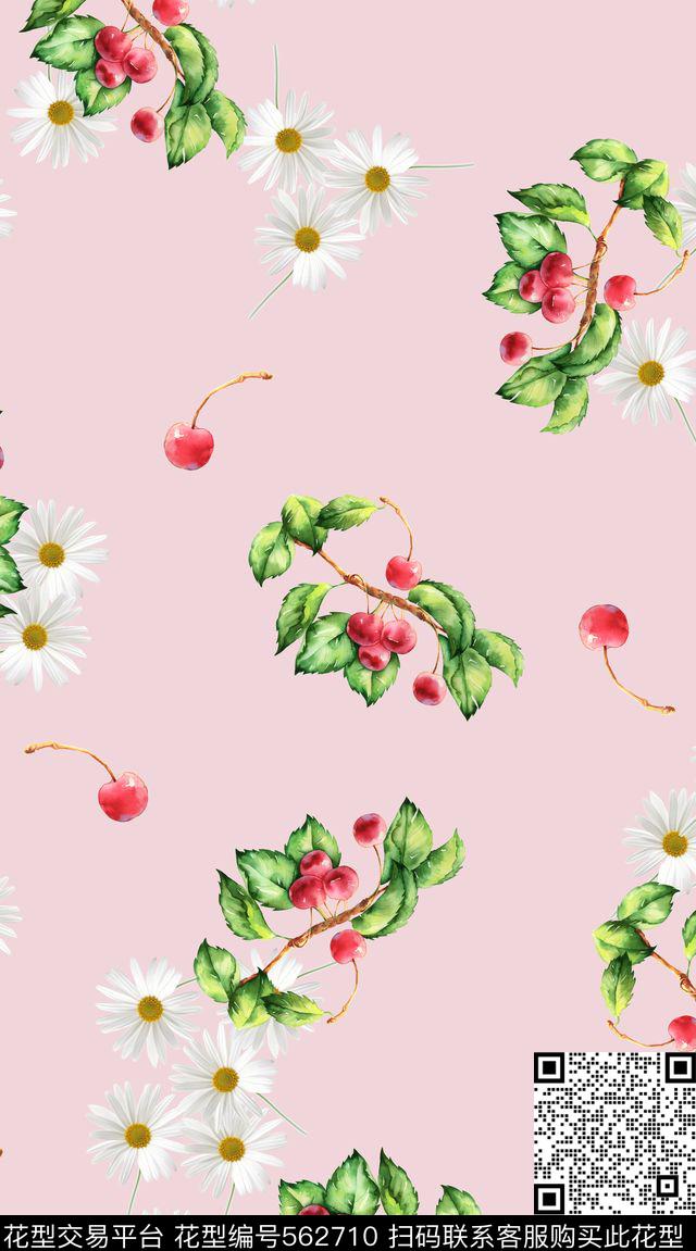 花朵暖色树叶数码印花华亿平台下载（图片编号: 562710） - 瓦栏（Walan）