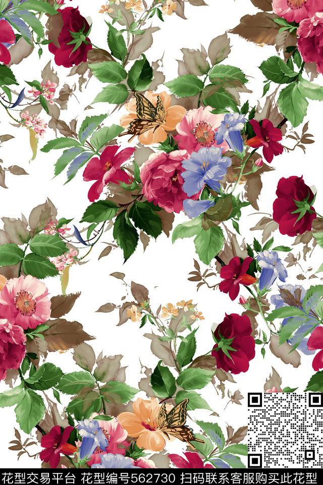 原创大牌花卉数码印花华亿平台下载（图片编号: 562730） - 瓦栏（Walan）