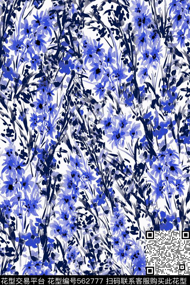 手绘水墨画女装家纺传统印花华亿平台下载（图片编号: 562777） - 瓦栏（Walan）