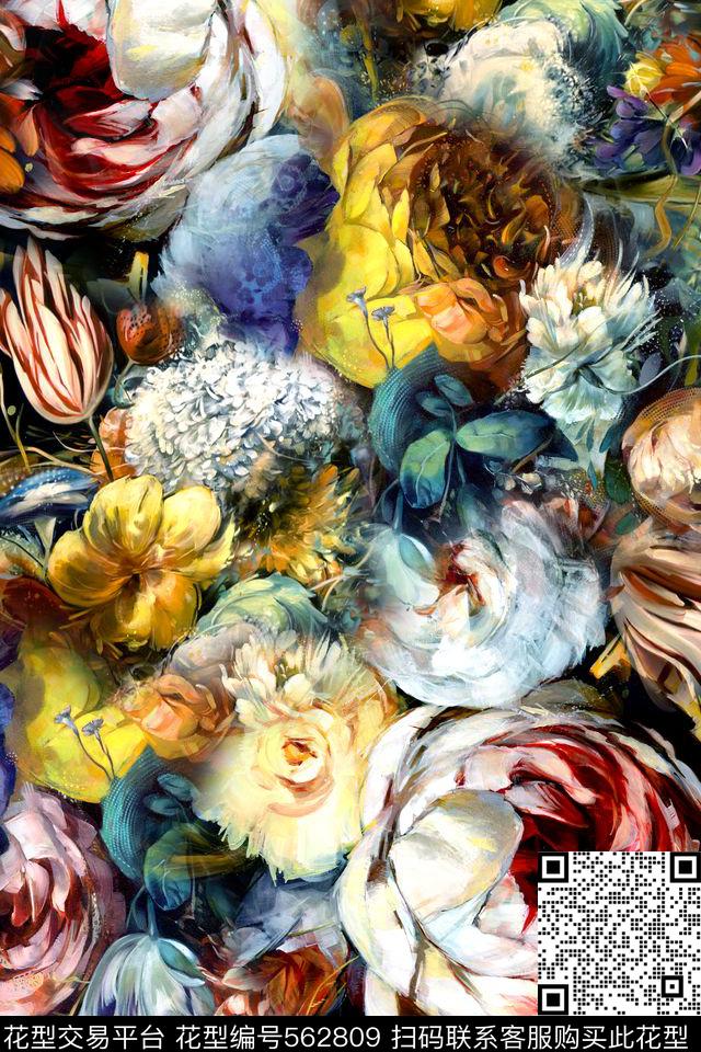 抽象炫彩纹理数码印花华亿平台下载（图片编号: 562809） - 瓦栏（Walan）