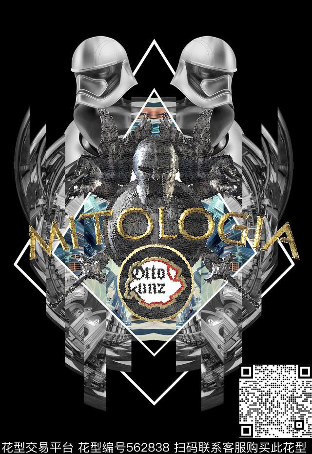 T恤卫衣印花潮流时尚定位抽象数码印花华亿平台下载（图片编号: 562838） - 瓦栏（Walan）