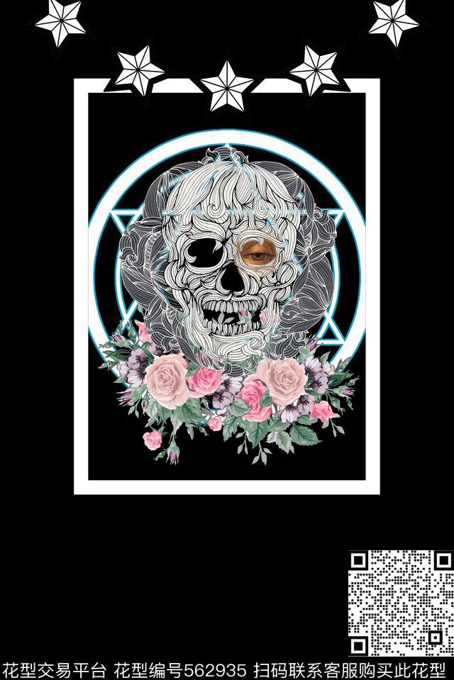 潮流T恤骷髅头纪梵希数码印花华亿平台下载（图片编号: 562935） - 瓦栏（Walan）