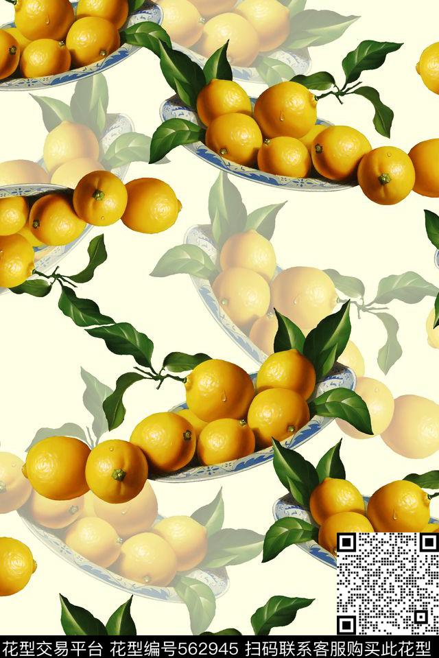 柠檬清新文艺数码印花华亿平台下载（图片编号: 562945） - 瓦栏（Walan）