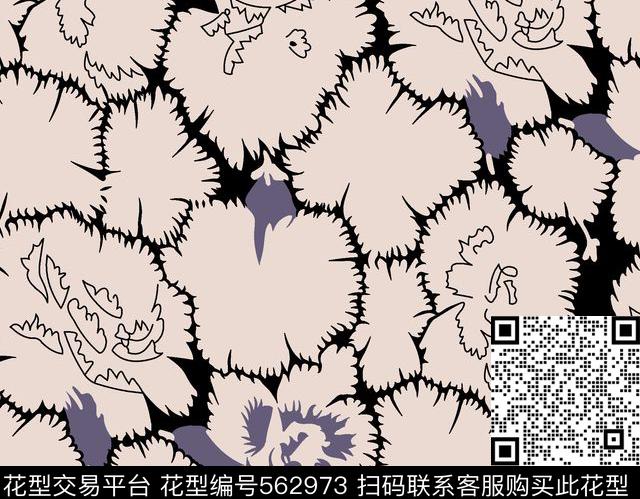 线条纯色底简笔画传统印花华亿平台下载（图片编号: 562973） - 瓦栏（Walan）