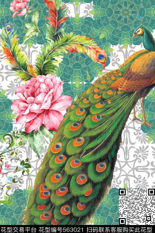 创意服装面料创意图案设计花卉数码印花华亿平台下载（图片编号: 563021） - 瓦栏（Walan）