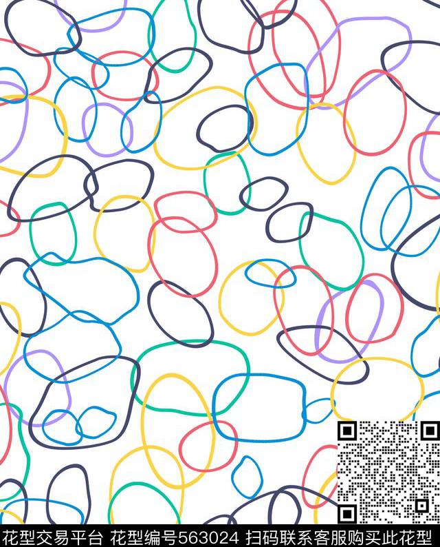 传统印花几何圆圈皮筋几何传统印花华亿平台下载（图片编号: 563024） - 瓦栏（Walan）