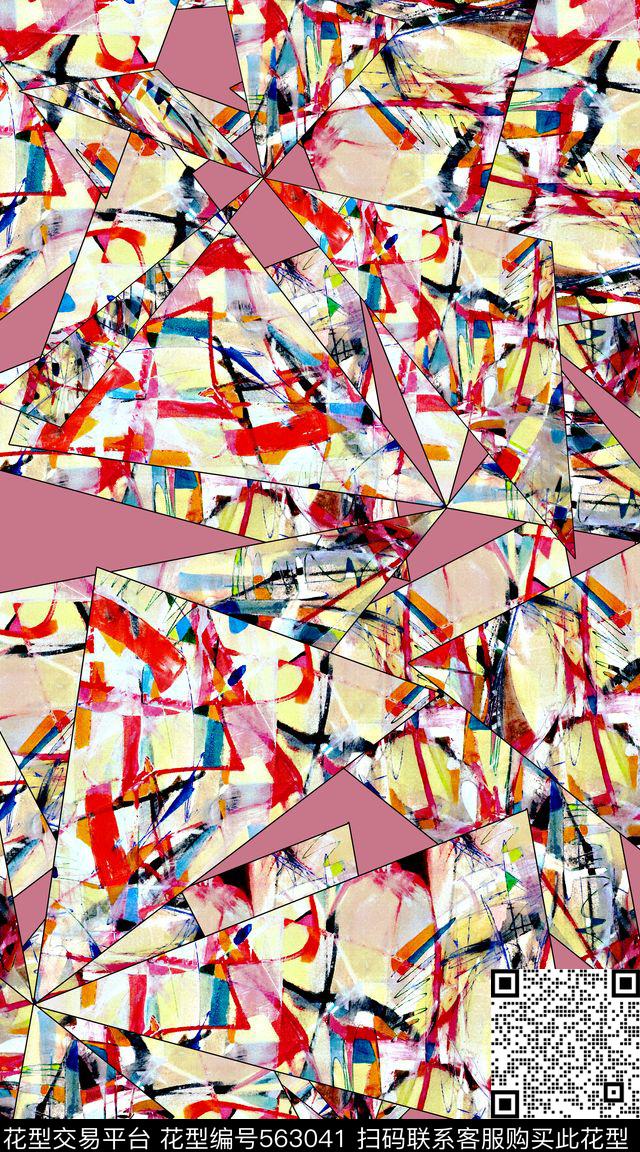 不规则潮流抽象数码印花华亿平台下载（图片编号: 563041） - 瓦栏（Walan）