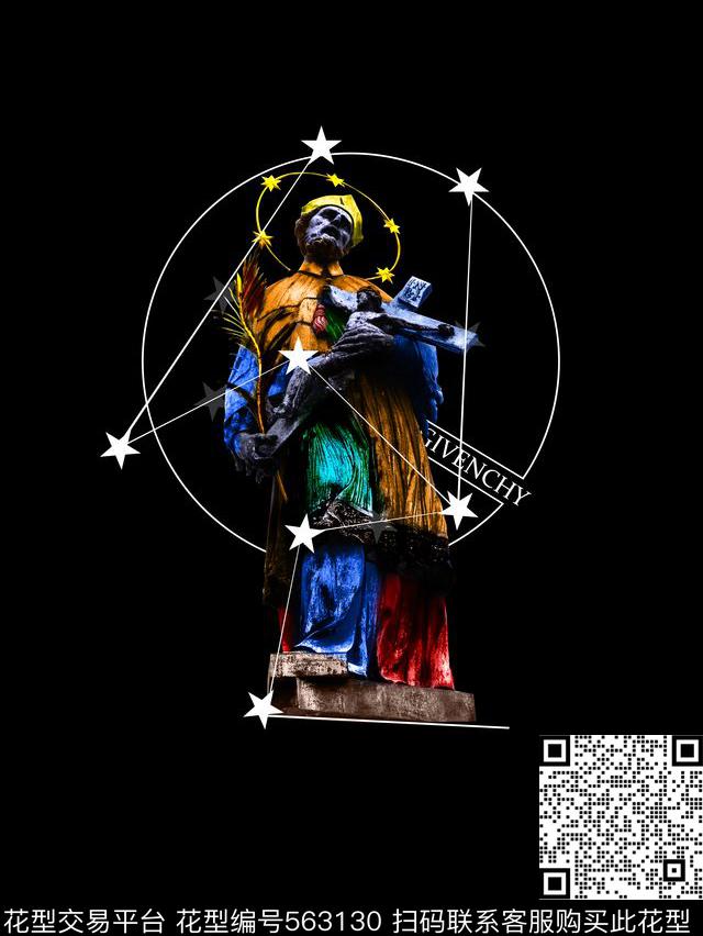 Givenchy北斗七星雕塑石膏雕像数码印花华亿平台下载（图片编号: 563130） - 瓦栏（Walan）