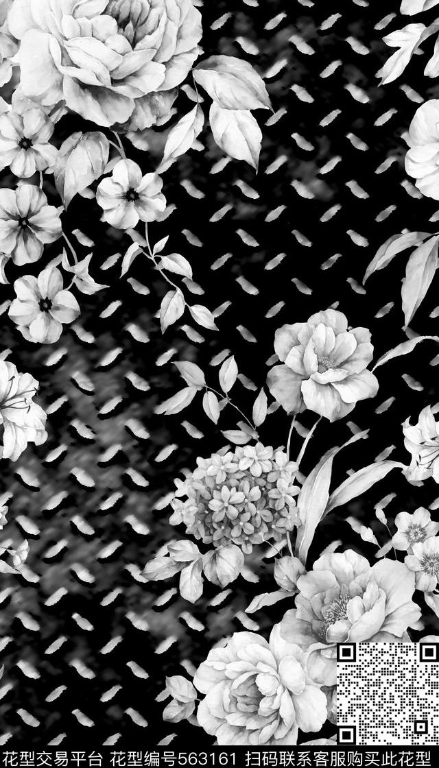 花朵潮流时尚花卉数码印花华亿平台下载（图片编号: 563161） - 瓦栏（Walan）