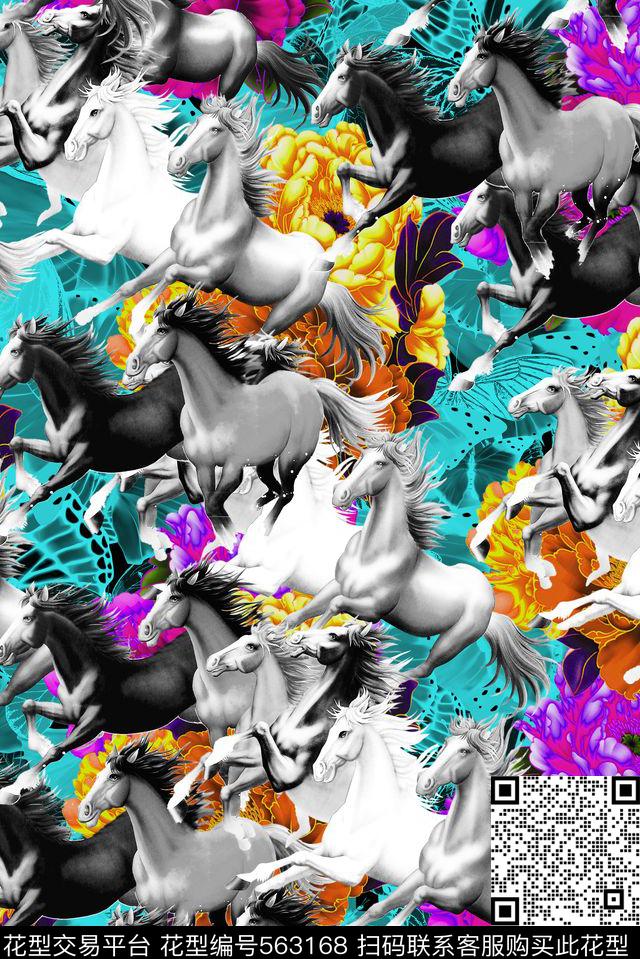 炫彩动物数码印花华亿平台下载（图片编号: 563168） - 瓦栏（Walan）