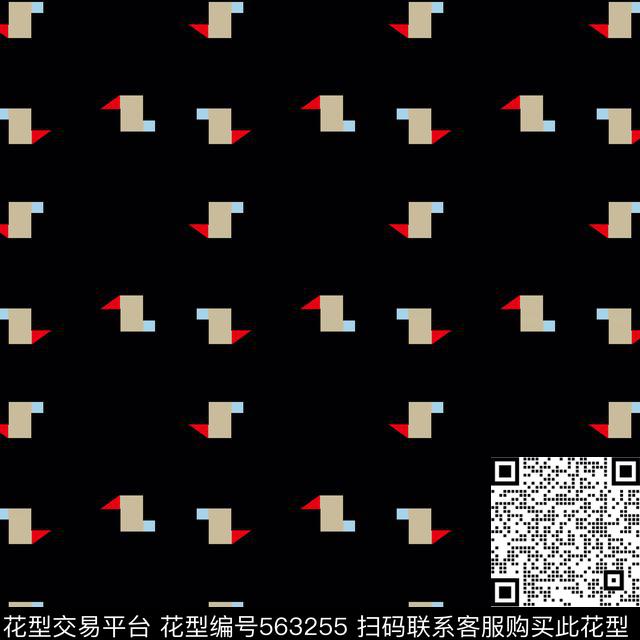 彩色拼接几何现代数码印花华亿平台下载（图片编号: 563255） - 瓦栏（Walan）