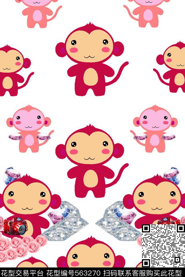 潮流动物个性数码印花华亿平台下载（图片编号: 563270） - 瓦栏（Walan）