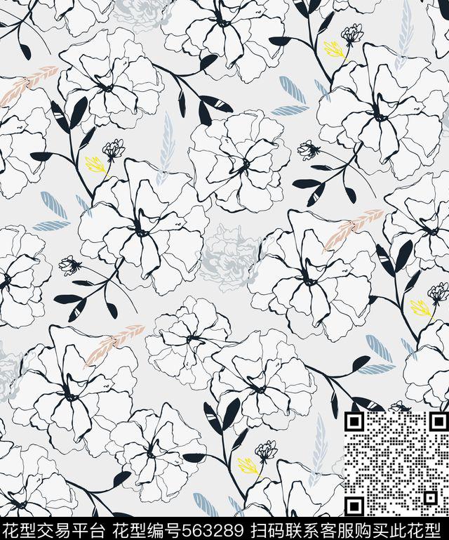 绘暗纹小碎花传统印花华亿平台下载（图片编号: 563289） - 瓦栏（Walan）