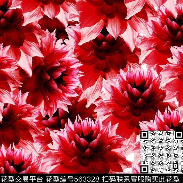 写实花卉高大上传统印花华亿平台下载（图片编号: 563328） - 瓦栏（Walan）