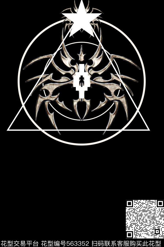 欧美大牌风格蜘蛛大气男装数码印花华亿平台下载（图片编号: 563352） - 瓦栏（Walan）