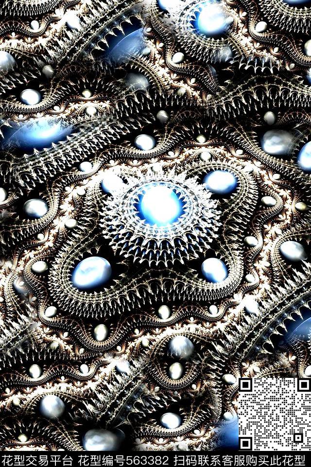 创意原创大牌纪梵希风格数码印花华亿平台下载（图片编号: 563382） - 瓦栏（Walan）