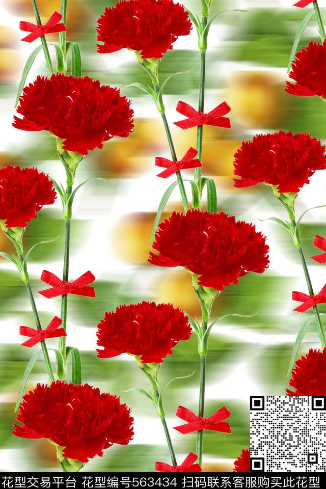 休闲写意花果康乃馨满版时尚大牌潮流女装卫衣外套华亿平台数码印花华亿平台下载（图片编号: 563434） - 瓦栏（Walan）