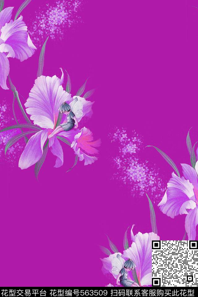 时尚清新花卉服装数码印花华亿平台下载（图片编号: 563509） - 瓦栏（Walan）