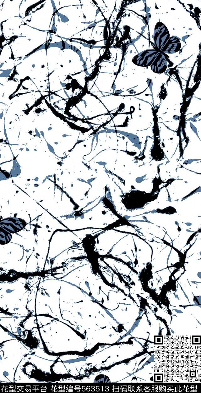 抽象男装图案水渍纹理趣味动物传统印花华亿平台下载（图片编号: 563513） - 瓦栏（Walan）