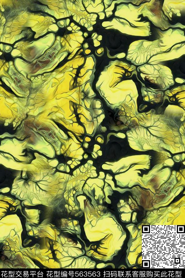 抽象肌理线条数码印花华亿平台下载（图片编号: 563563） - 瓦栏（Walan）