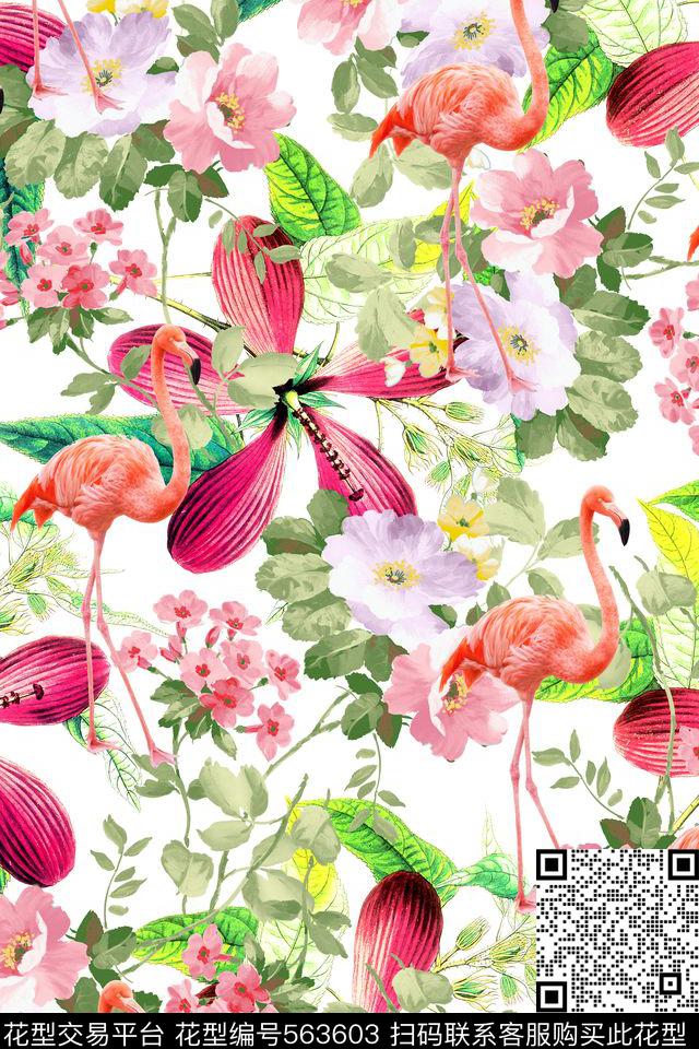 创意图案设计创意服装面料花卉数码印花华亿平台下载（图片编号: 563603） - 瓦栏（Walan）