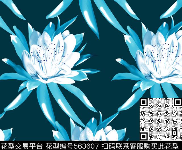 睡莲花抽象花卉抽象花瓣数码印花华亿平台下载（图片编号: 563607） - 瓦栏（Walan）