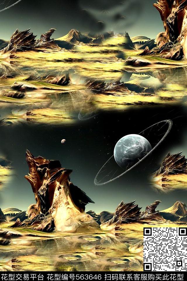 JustCavalli复古科幻数码印花华亿平台下载（图片编号: 563646） - 瓦栏（Walan）