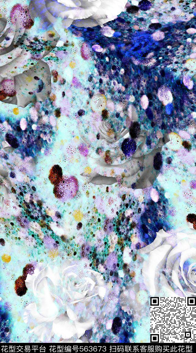 波点抽象创意数码印花华亿平台下载（图片编号: 563673） - 瓦栏（Walan）