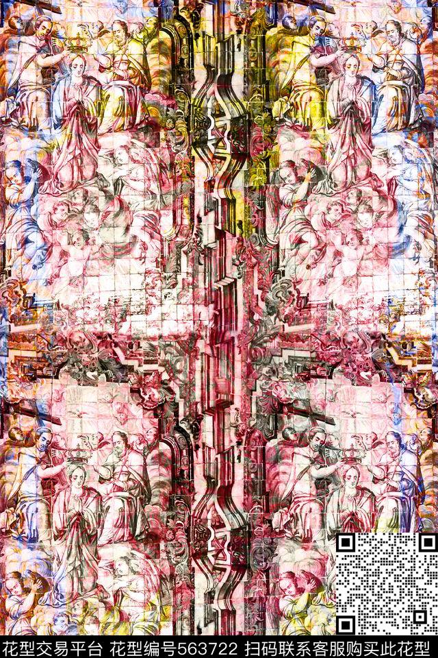 古典油画人物数码印花华亿平台下载（图片编号: 563722） - 瓦栏（Walan）