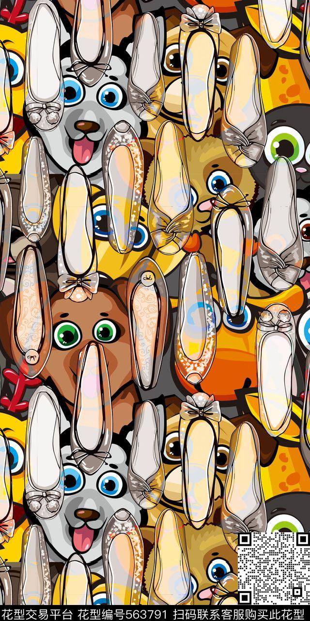 卡通数码印花动物鞋子数码印花华亿平台下载（图片编号: 563791） - 瓦栏（Walan）