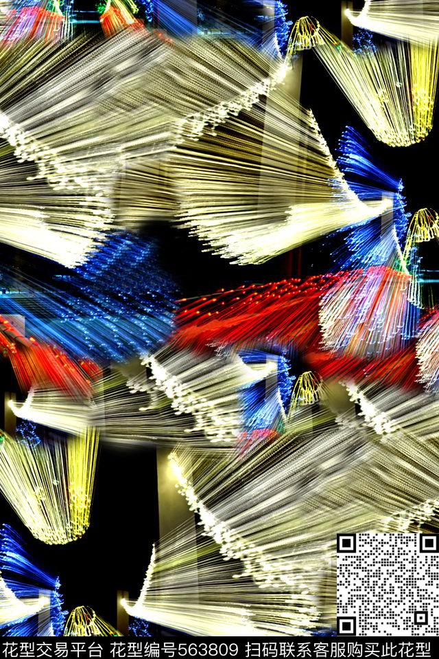 分形极光满版数码印花华亿平台下载（图片编号: 563809） - 瓦栏（Walan）
