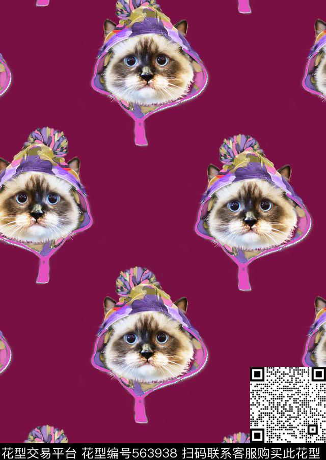 时尚酒红帽子数码印花华亿平台下载（图片编号: 563938） - 瓦栏（Walan）