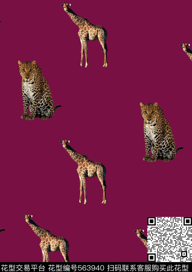 时尚酒红底色数码印花华亿平台下载（图片编号: 563940） - 瓦栏（Walan）