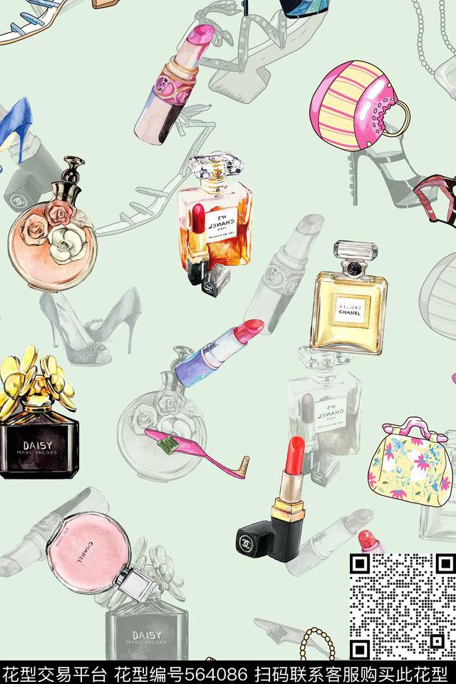 年轻香水化妆品数码印花华亿平台下载（图片编号: 564086） - 瓦栏（Walan）